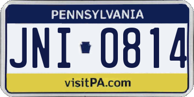 PA license plate JNI0814