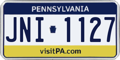 PA license plate JNI1127