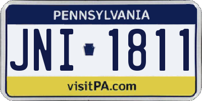 PA license plate JNI1811