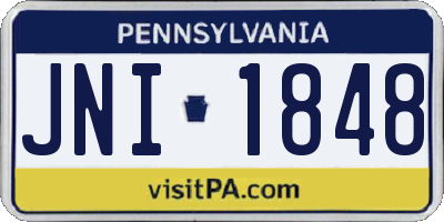 PA license plate JNI1848
