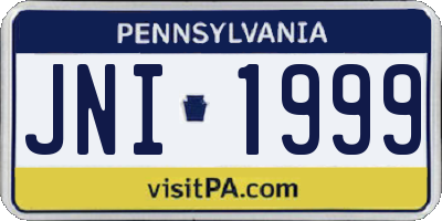 PA license plate JNI1999