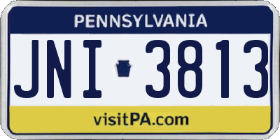 PA license plate JNI3813