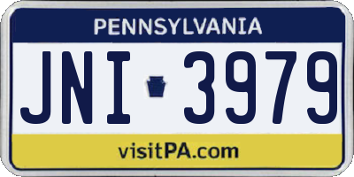 PA license plate JNI3979