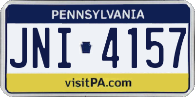 PA license plate JNI4157