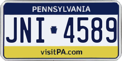 PA license plate JNI4589