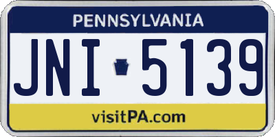 PA license plate JNI5139