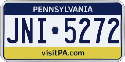 PA license plate JNI5272