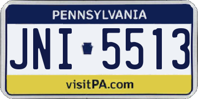 PA license plate JNI5513