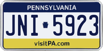 PA license plate JNI5923
