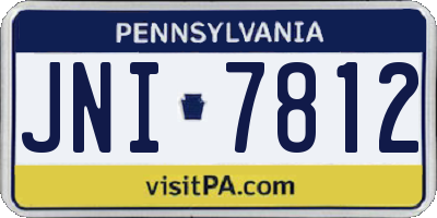 PA license plate JNI7812