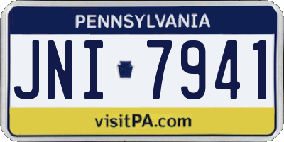 PA license plate JNI7941