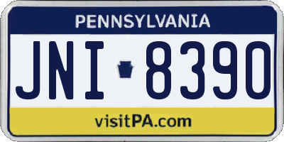 PA license plate JNI8390