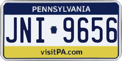 PA license plate JNI9656