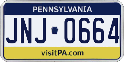 PA license plate JNJ0664