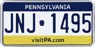 PA license plate JNJ1495