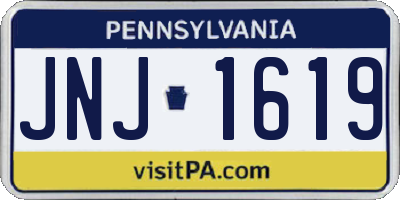 PA license plate JNJ1619