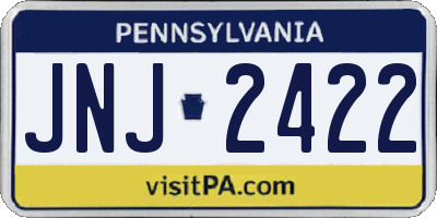 PA license plate JNJ2422