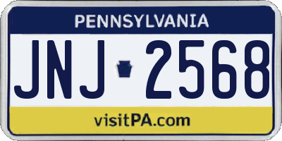 PA license plate JNJ2568
