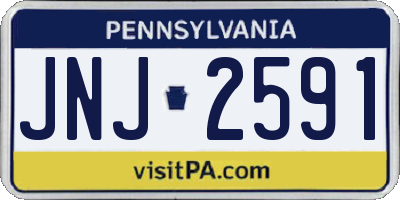 PA license plate JNJ2591