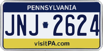 PA license plate JNJ2624