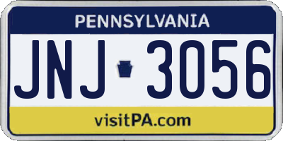 PA license plate JNJ3056