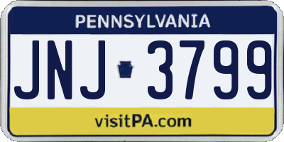 PA license plate JNJ3799