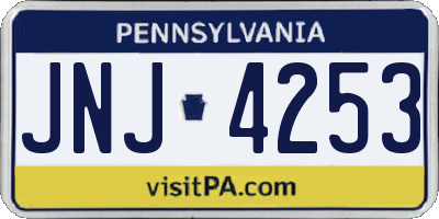 PA license plate JNJ4253
