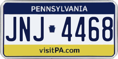 PA license plate JNJ4468