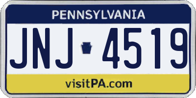 PA license plate JNJ4519