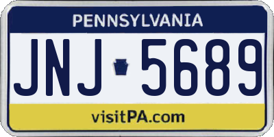PA license plate JNJ5689