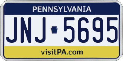 PA license plate JNJ5695