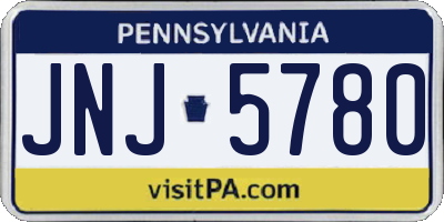 PA license plate JNJ5780