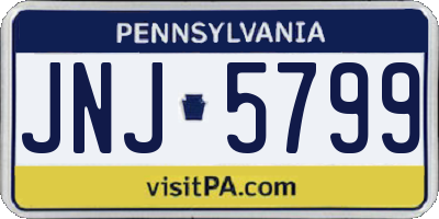 PA license plate JNJ5799
