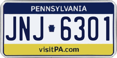 PA license plate JNJ6301