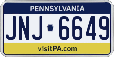PA license plate JNJ6649