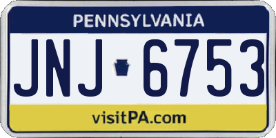 PA license plate JNJ6753