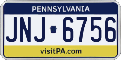 PA license plate JNJ6756