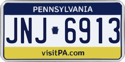 PA license plate JNJ6913