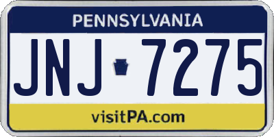 PA license plate JNJ7275