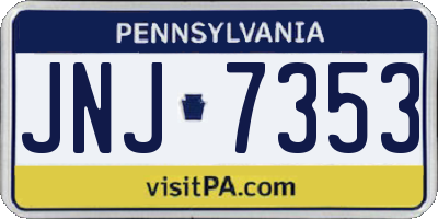 PA license plate JNJ7353