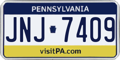 PA license plate JNJ7409