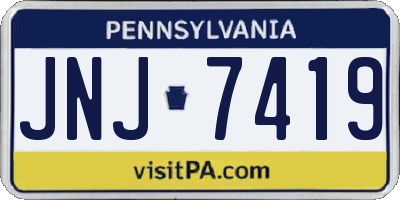 PA license plate JNJ7419