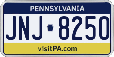 PA license plate JNJ8250