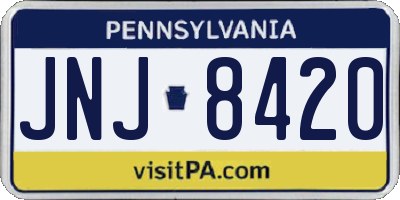 PA license plate JNJ8420