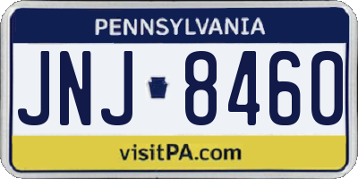 PA license plate JNJ8460