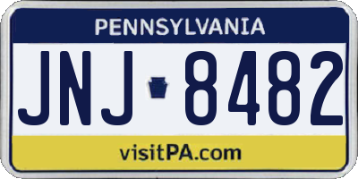 PA license plate JNJ8482