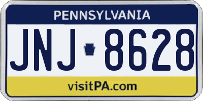 PA license plate JNJ8628