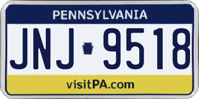 PA license plate JNJ9518