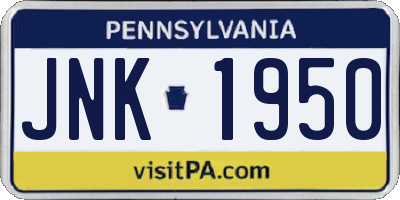 PA license plate JNK1950