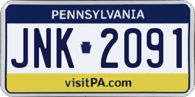 PA license plate JNK2091